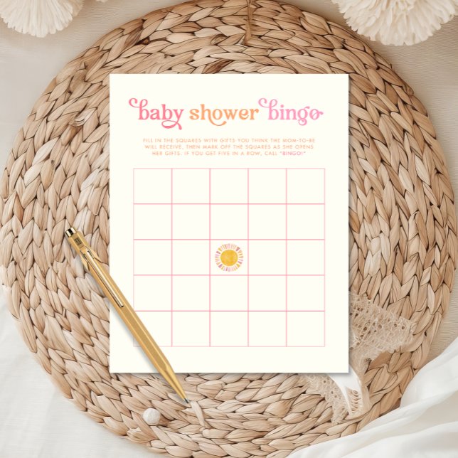Poster Baby shower Sunshine Bingo Game Print (Créateur téléchargé)