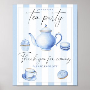 Poster Baby shower sur le thème de thé - Merci d'être ven