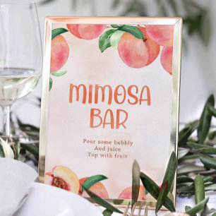 Poster Baby shower Sweet Little Peach Signal Mimosa Bar