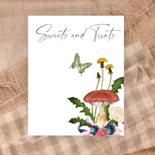 Poster Baby shower Sweets and Treats champignons sauvages