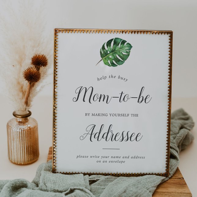 Poster Baby shower tropical sauvage Adresse un panneau d' (Créateur téléchargé)