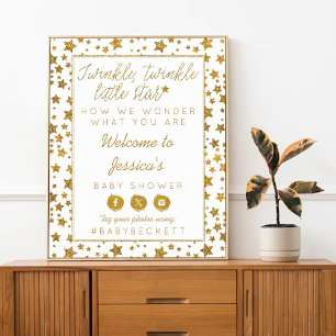 Poster Baby shower Twink, Twinkle Little Star Bienvenue
