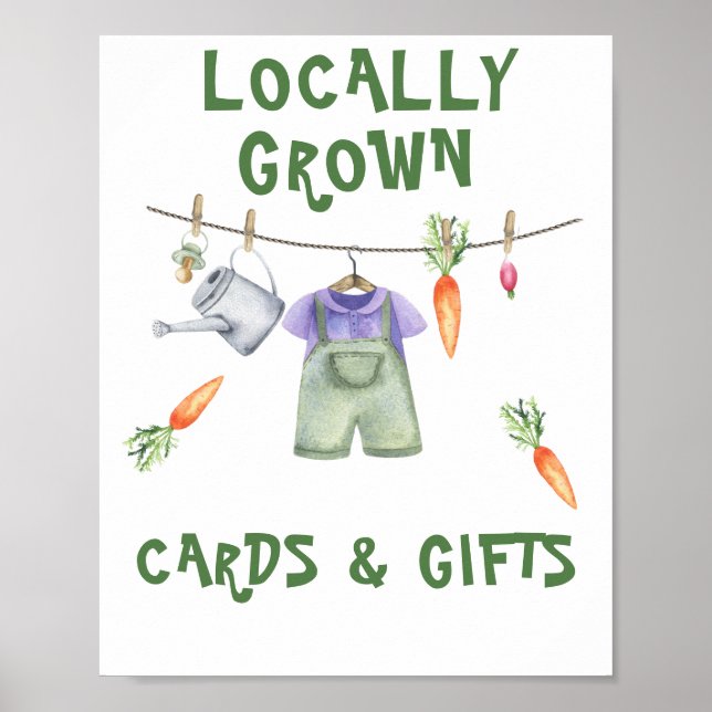 Poster Baby shower Veggie - cartes et cadeaux (Devant)