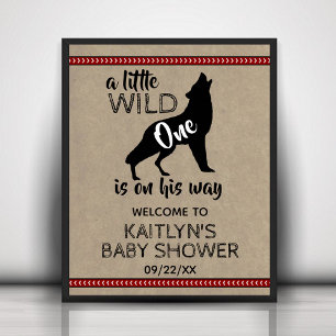 Poster Baby shower Wild One Boys Bienvenue