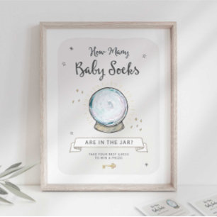 Poster Baby Shower Wizard Combien de chaussettes y a-t-il