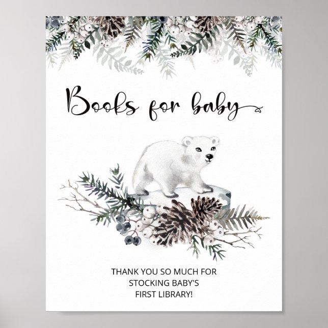 Poster Baby showers d'hiver Livres pour bébé (Devant)