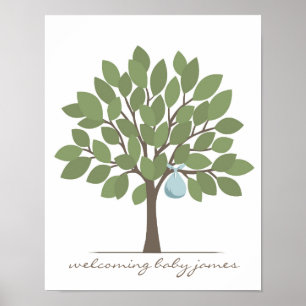 Poster Baby Signature Tree - Blue