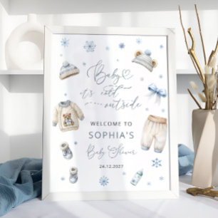 Poster Baby Son Froid Hors Vêtements Baby shower Accueil