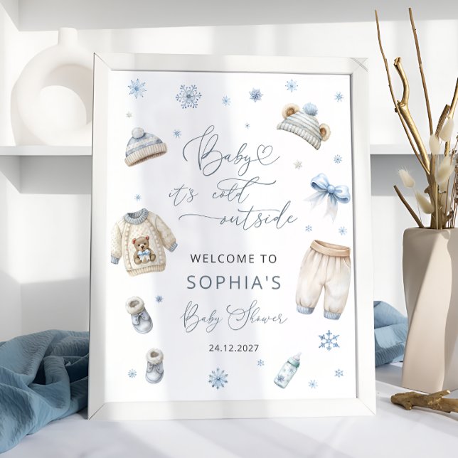 Poster Baby Son Froid Hors Vêtements Baby shower Accueil (Créateur téléchargé)