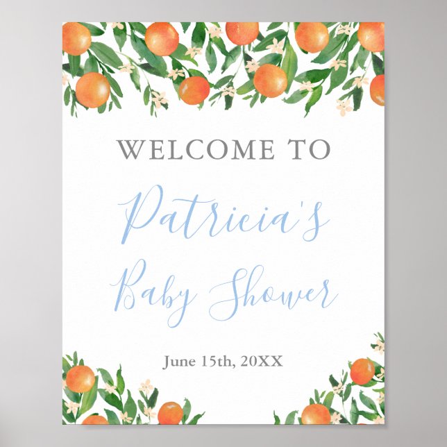 Poster Baby Sweet Boy Citrus Oranges Douche Bienvenue (Devant)