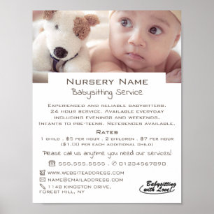 Poster Baby & Toy Dog Babysitter, Garderie, Nursery Adver