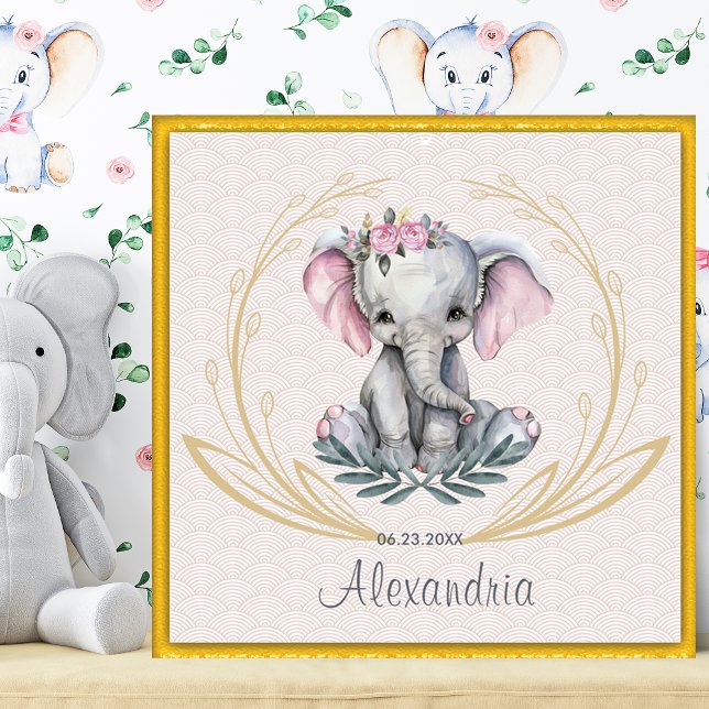 Poster Baby Whimsical Elephant Nursery/Child's Wall Art (Créateur téléchargé)
