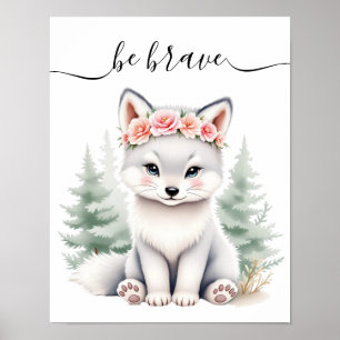 Poster Baby Wolf Woodland Nursery Bravoure Affirmation