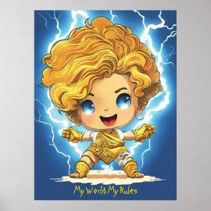 Poster Baby Zeus "Mon monde, mes règles"