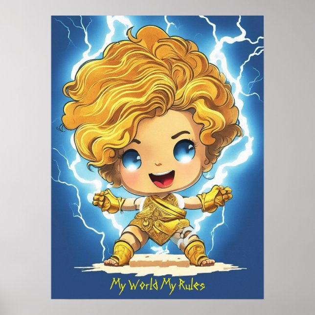 Poster Baby Zeus "Mon monde, mes règles" (Devant)
