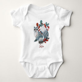 Poster Babydusche rot und blau mit Tieren Baby Strampler
