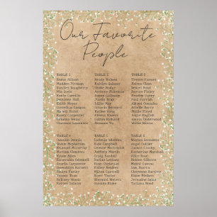 Poster  Baby's Breath Floral Rustic Wedding Seating Chart