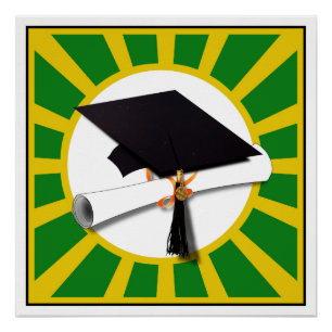 Poster Bac d'obtention du diplôme - Couleurs de l'école o