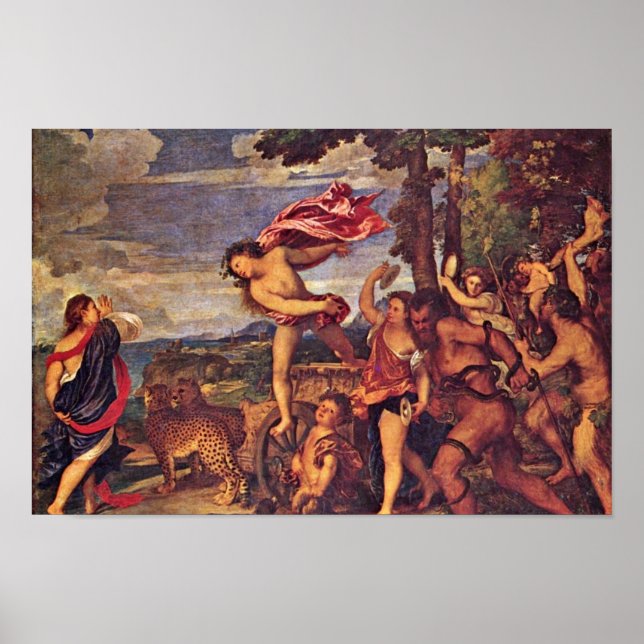 Poster Bacchus And Ariadne " De Tizian (Meilleure Qualité (Devant)