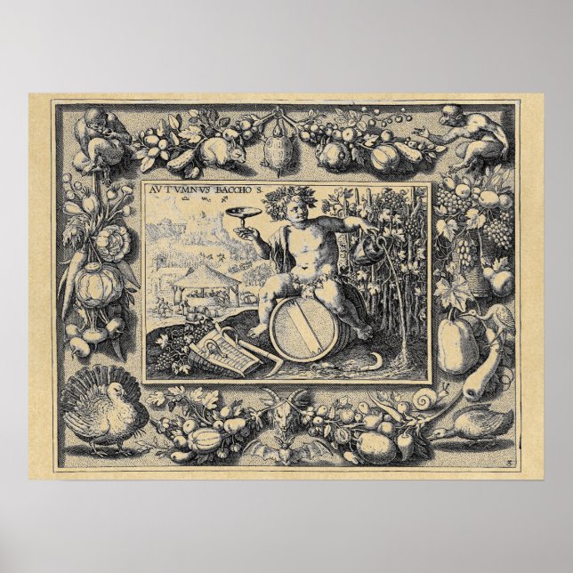 Poster Bacchus Dieu du vin (Devant)