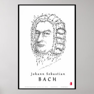 Poster Bach font face à la musique