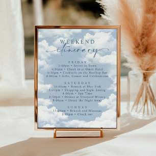 Poster Bachelorette Cloud Clair Itinéraire du week-end