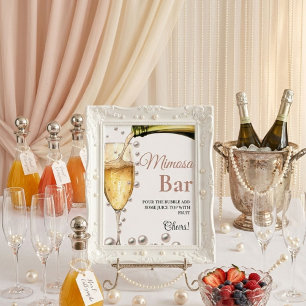 Poster Bachelorette Mimosa, perles et poursuites