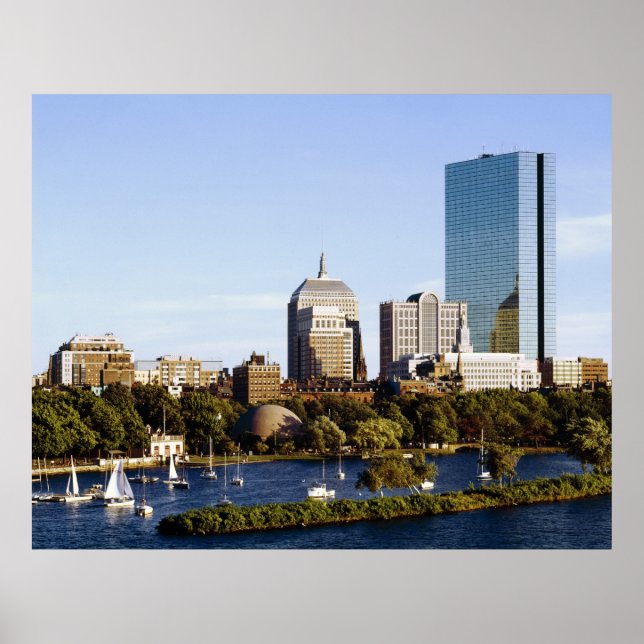 Poster Back Bay Skyline de la rivière Charles, Boston (Devant)