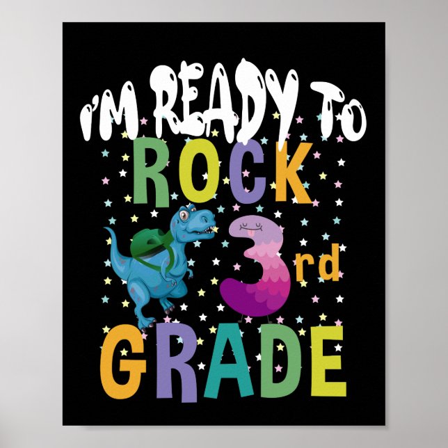 Poster Back to School I'm Ready To Crush 3Grade Dino (Devant)