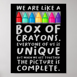 Poster Back to School Teacher We Are Like A Box Of Crayon