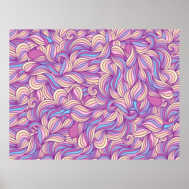 Poster Background with abstract doodle waves  (Devant)