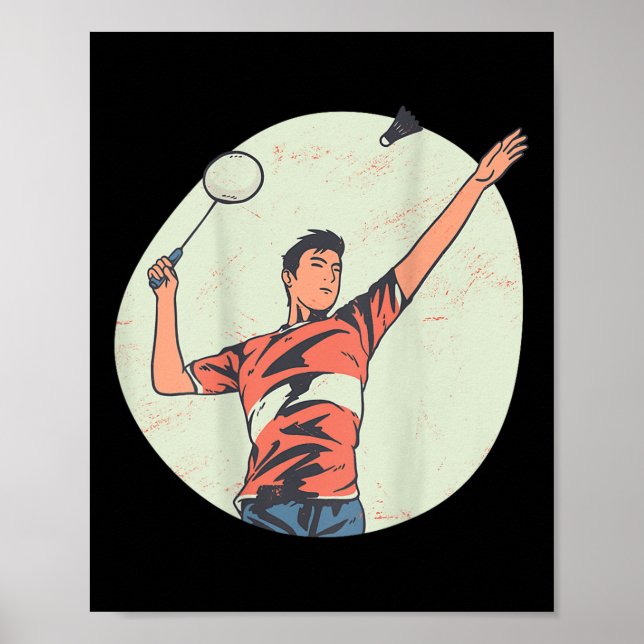 Poster Backprint Badminton And Shuttle  (Devant)
