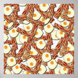 Poster Bacon and Eggs Pattern