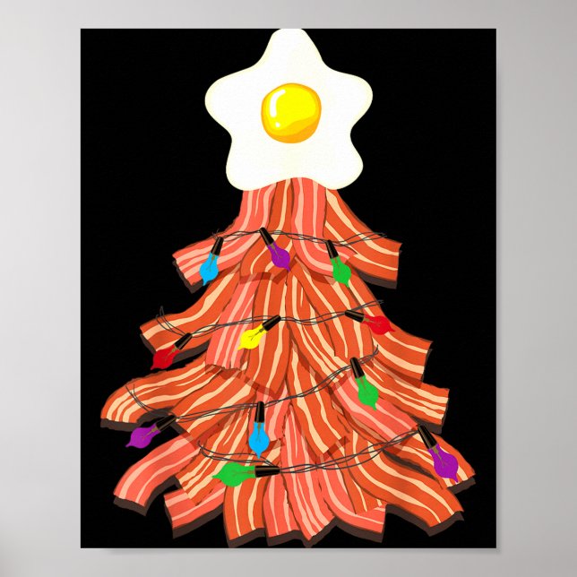 Poster Bacon Christmas Tree Egg Top Shirt _ Funny Rk Love (Devant)