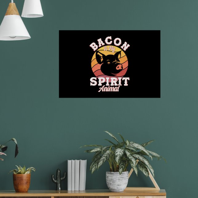 Poster Bacon Est Mon Esprit Animal Amusant Bacon Amoureux (Salon 1)