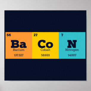 Poster Bacon Table périodique Chimie enseignant ou étudia