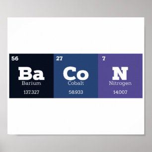 Poster Bacon Table périodique Chimie enseignant ou étudia