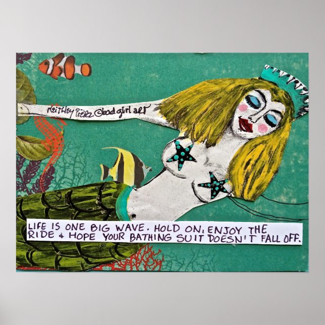 POSTER BAD GIRL ART MERMAID POSTER. (Devant)