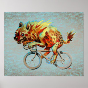 Poster Badass Hyena À Vélo