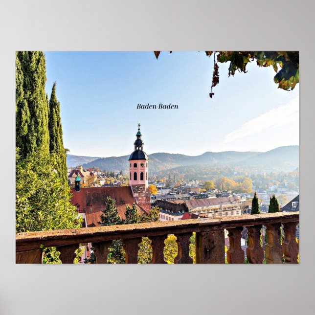 Poster Baden-Baden, Allemagne, paysage pittoresque (Devant)