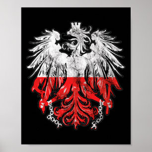 Poster Badge de l'aigle de Pologne aux racines du patrimo