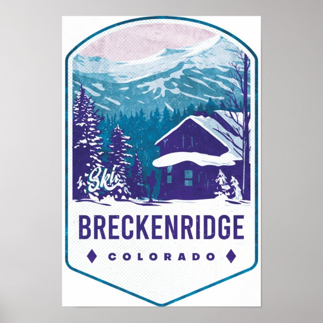 Poster Badge de ski Breckenridge Colorado (Devant)