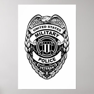 Poster Badge de vétéran de la police militaire américaine