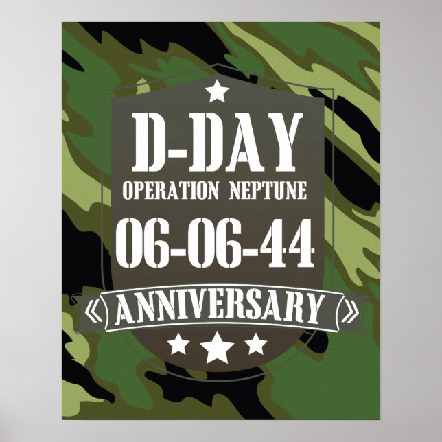 Poster Badge du Jour J avec camouflage (Devant)