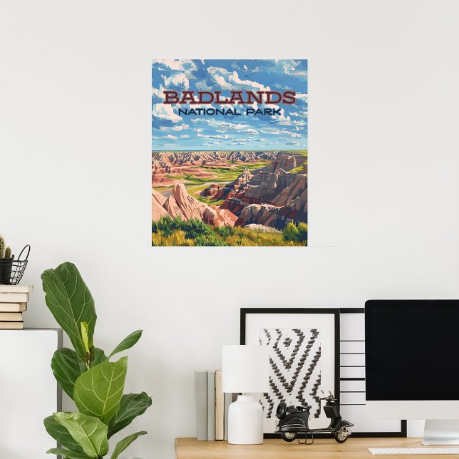 Poster Badlands National Park South Dakota Landcape (Bureau à domicile)