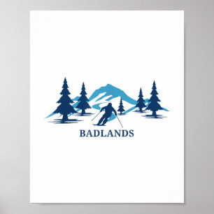 Poster Badlands Wisconsin Ski Resort Ski Skier T-shirt