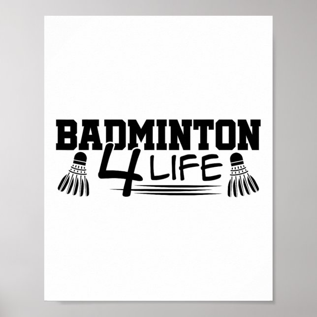Poster Badminton 4 Life Graphic Badminton Player Navette (Devant)