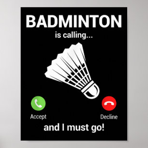 Poster Badminton appelle amateur de badminton Badminton d