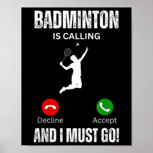 Poster Badminton Appelle Et Je Dois Y Aller