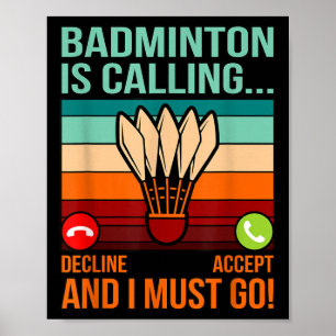 Poster Badminton Appelle Shutter Lover Player Coach Gr
